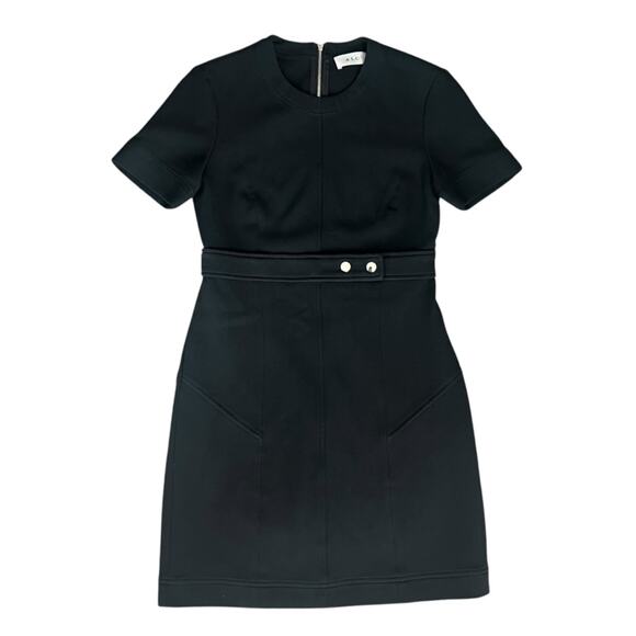 A.L.C. Women’s Elaine Black Empire Waist Cap Sleeve Black Mini Shift Dress Sz 2 - Picture 11 of 12